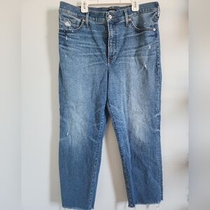 Express Blue Ankle Cropped Jeans